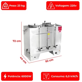 Cafeteira Elétrica Industrial Semiautomática 50 Litros CPA 50 220v Consercaf